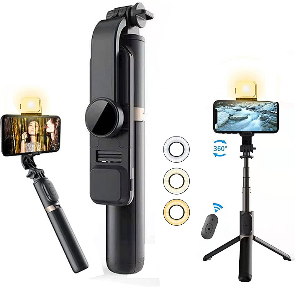 Selfie Stick & Phone Tripod,MQOUNY Portable Selfie Fill Light,Portable All-in-One Professional Tr... | Amazon (US)