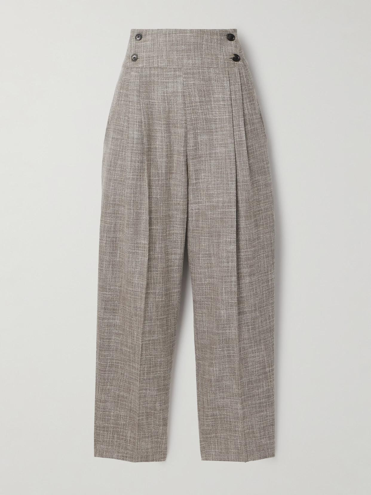 Loro Piana - Pleated Wool-blend Tapered Pants - Gray | NET-A-PORTER (US)