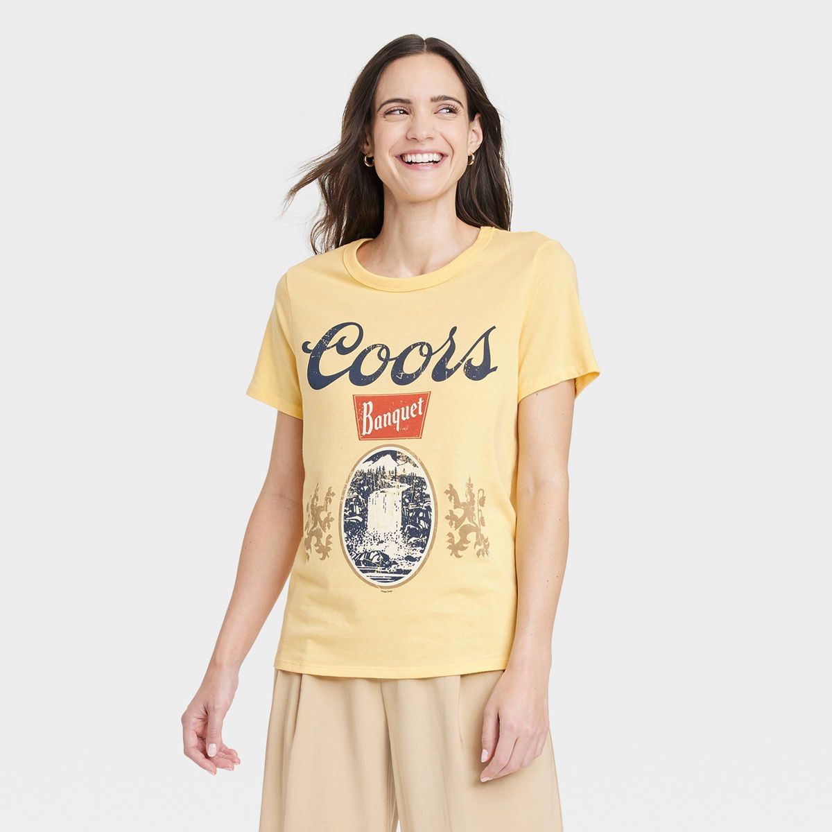 Women's Coors Banquet Short Sleeve Graphic T-Shirt - Yellow | Target