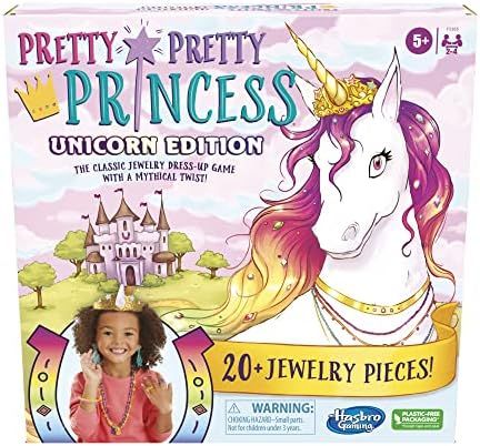Hasbro Gaming Pretty Pretty Princess Unicorn Edition Board Game, Jewelry Dress-Up Game for Kids A... | Amazon (US)