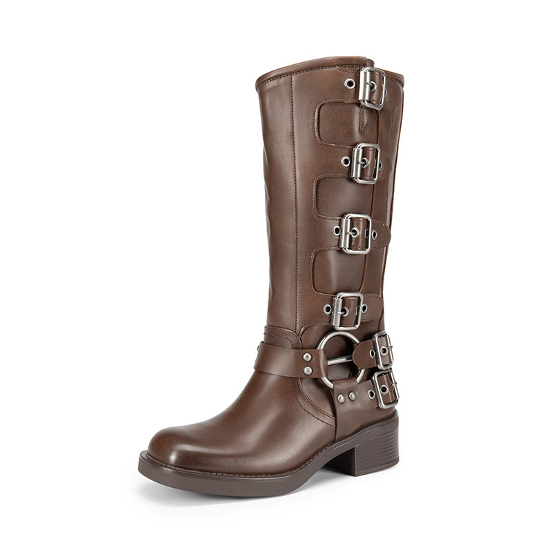 DREAM PAIRS Square Toe Motorcycle Boots | AllSwift