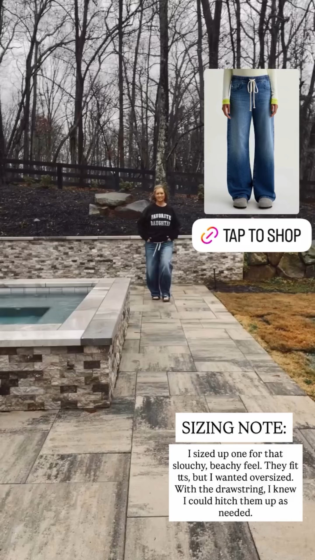 I sized up one for that slouchy, beachy feel. They fit tts, but I wanted oversized. With the drawstring, I knew I could hitch them up as needed. SIZING NOTE: