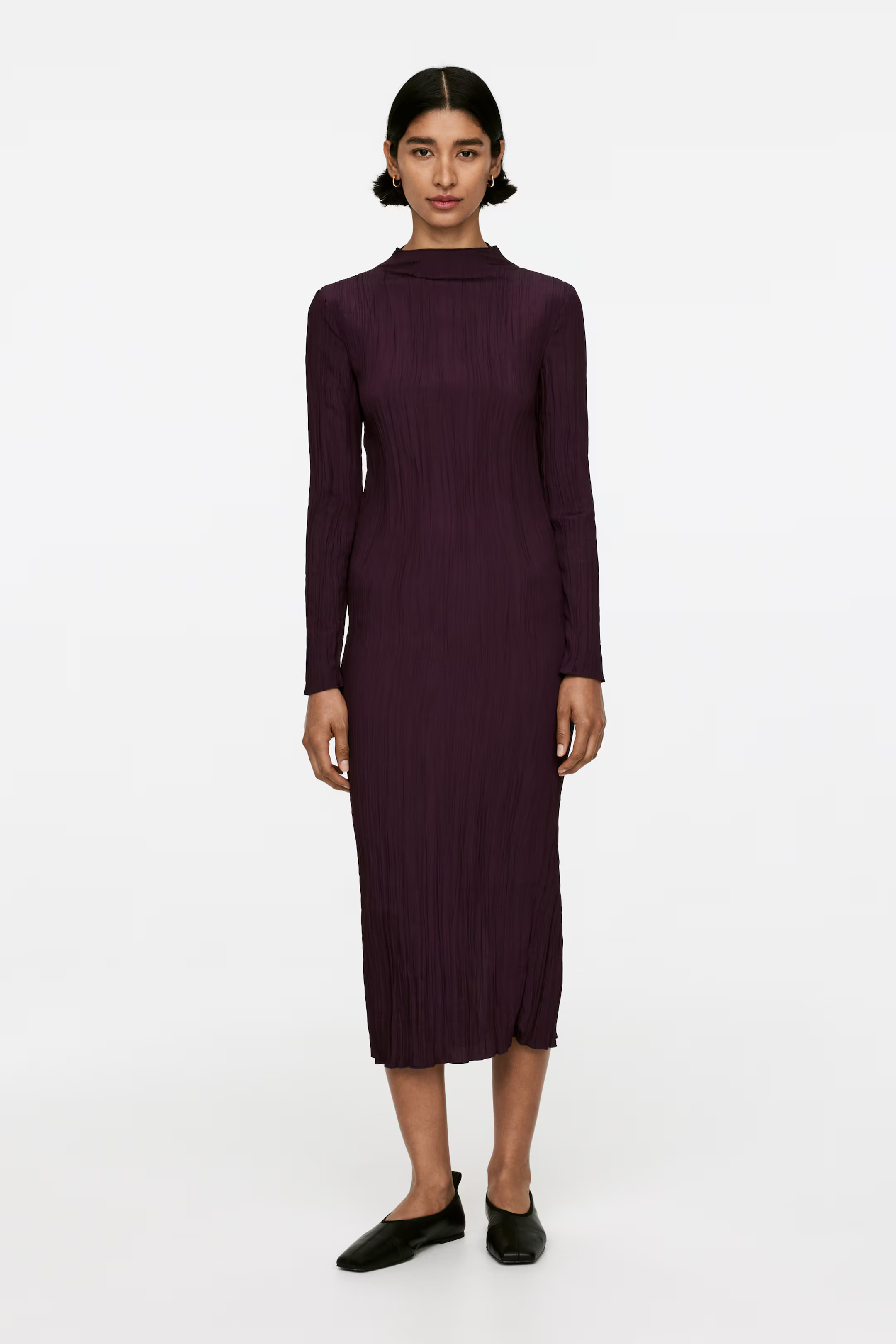 Mock-Neck Plissé Dress | H&M (UK, MY, IN, SG, PH, TW, HK)