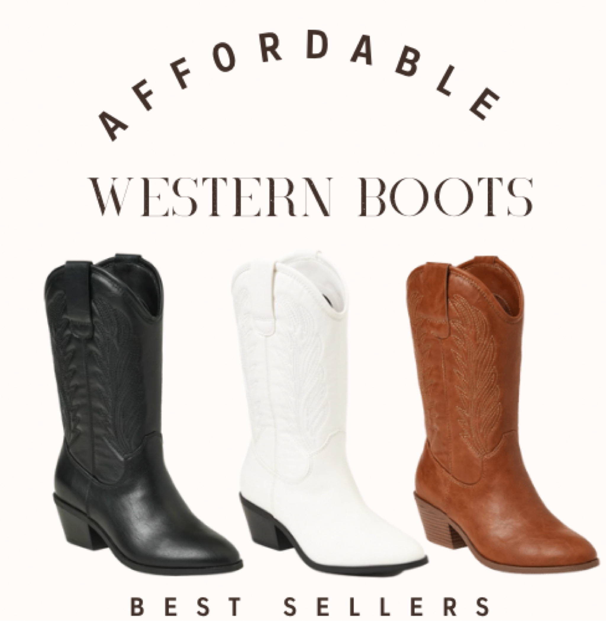 Want some cowboy boots but don’t want to spend a ton of money? Check out these pretty and well rated ones! 😍

#cowboy #boots #western #country #countryconcert #boots #whiteboots #casual #denim #rodeo #blackboots #walmart #walmartstyle #falloutfits #fallinspo 
#liketkit #LTKcurves #LTKitbag #LTKbump #LTKmens #LTKstyletip #LTKkids #LTKhome #LTKsalealert #LTKbaby #LTKunder100 #LTKSeasonal #LTKfit #LTKshoecrush #LTKunder50 #LTKU #LTKworkwear 


    #walmartdeals #fall #fallinspo 
Denim, dress, country concert, rodeo, cowboy boots,
#photoshoot #boots #bootseason  #nordys #teacheroutfit #pinklily #fragances #perfumes #makeupmusthaves  #collegeibspo #backtoschool #fall #sweatshirts #halloween #boots  #summerdresses #vacationdresses #resortdresses #coffeetable #resortfashion #summerfashion #fallstyle #coolweather #target #targetstyle #express #lululemon #fedora #highheels #heeledsandals #kneehighboots, #booties #pumps #summertops #fedorahats #beachhat #strawhats #bodycondresses #bodysuits #miniskirts #midiskirts #maxiskirts #minidresses #mididresses #maxidresses #watches #earrings #backpacks #camis #croppedcamis #croppedtops #highwaistedshorts #tennisskirts #skorts #spanx #mothertobe #motherhood #momoutfit #babyitems #highwaistedskirts #momjeans #momshorts #capris #overalls #overallshorts #distressedshorts #distressedjeans #whiteshorts #blackshorts #leggings #bralettes #crossbodybag #hobobag #beachbag #beachtote #totebag #luggage #carryon #blazer #airpodcase #iphonecase #shacket #sale #under50 #under100 #under40 #workwear  #ootd #bohochic #bohodecor #farmhouse decor #modernhome #homedecor #amazonfinds #nordstrom #bestofbeauty #beautymusthaves #beautyfavorites #hairaccesories #perfume #fragrance #hairtools #workwear #weddingguestoutfit #studearrings #hoopearrings #simplestyle #casualstyle #saks  #aestheticstyle #blushpink #goldjewelry #stackingrings #rings #necklaces #summeroutfits #summerinspiration #weddingguest #wedding #denimshorts #swim #swimsuit #cocktaildress #sandals #businessattire #whitedress #vacation #nordstromrack     




#LTKSale #LTKshoecrush #LTKunder50