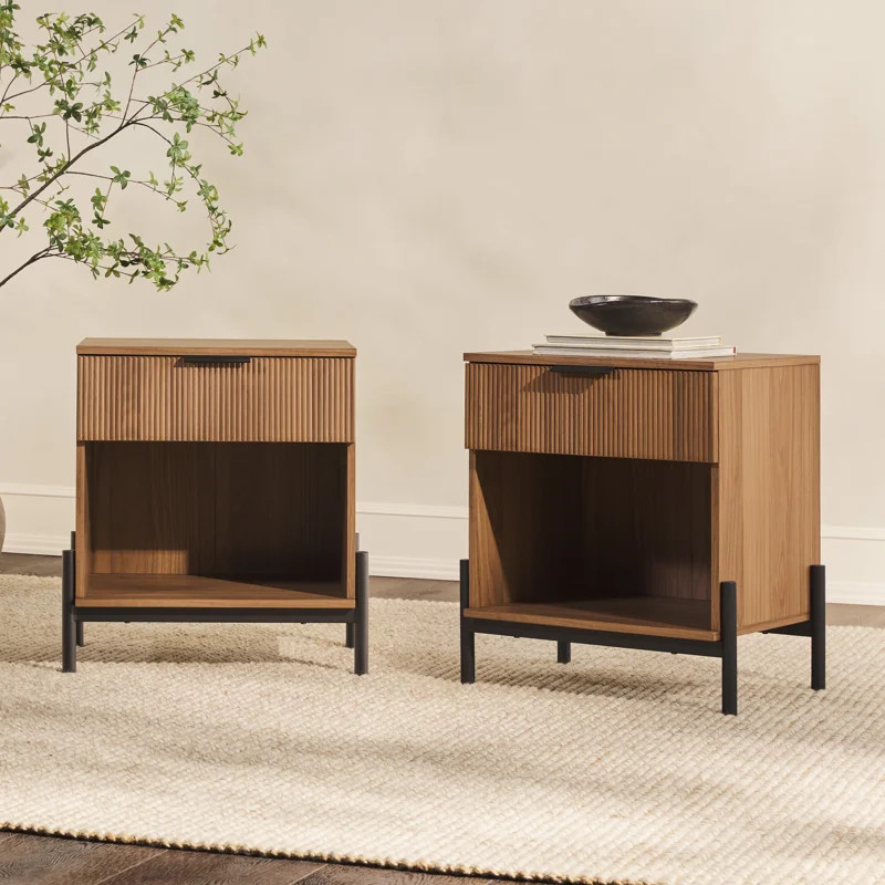 Ridvan 1-Drawer Nightstands with Open Cubby | Wayfair North America