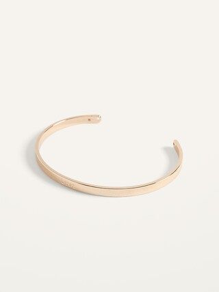 Gold-Toned &#x22;Love&#x22; Engraved Cuff Bracelet For Women | Old Navy (US)