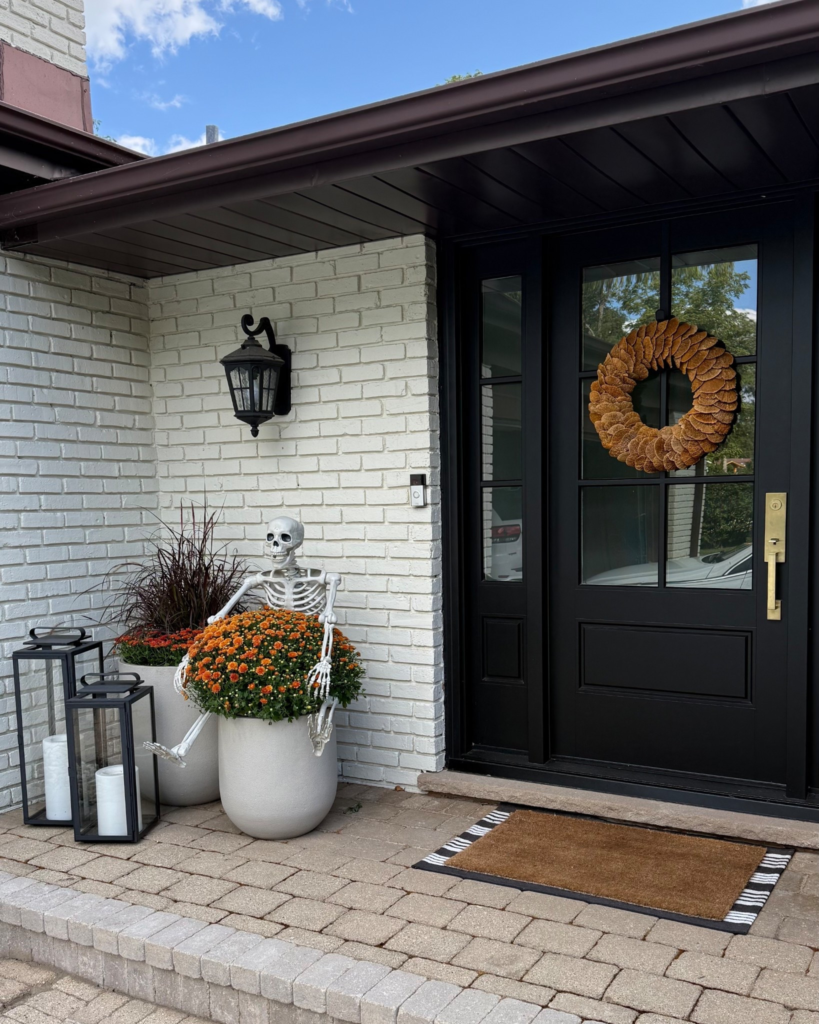 Some fall porch inspo! Wreath is old from target, planters are from At Home. 

#fall #falldecor #halloween #halloweendecor #frontporch #home #homedecor 

#LTKHome #LTKSeasonal