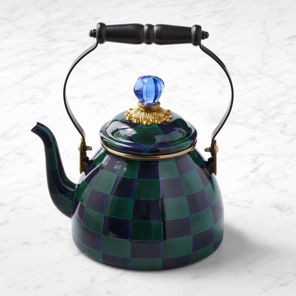 MacKenzie-Childs Juniper Check Tea Kettle, 2-Qt. | Williams-Sonoma