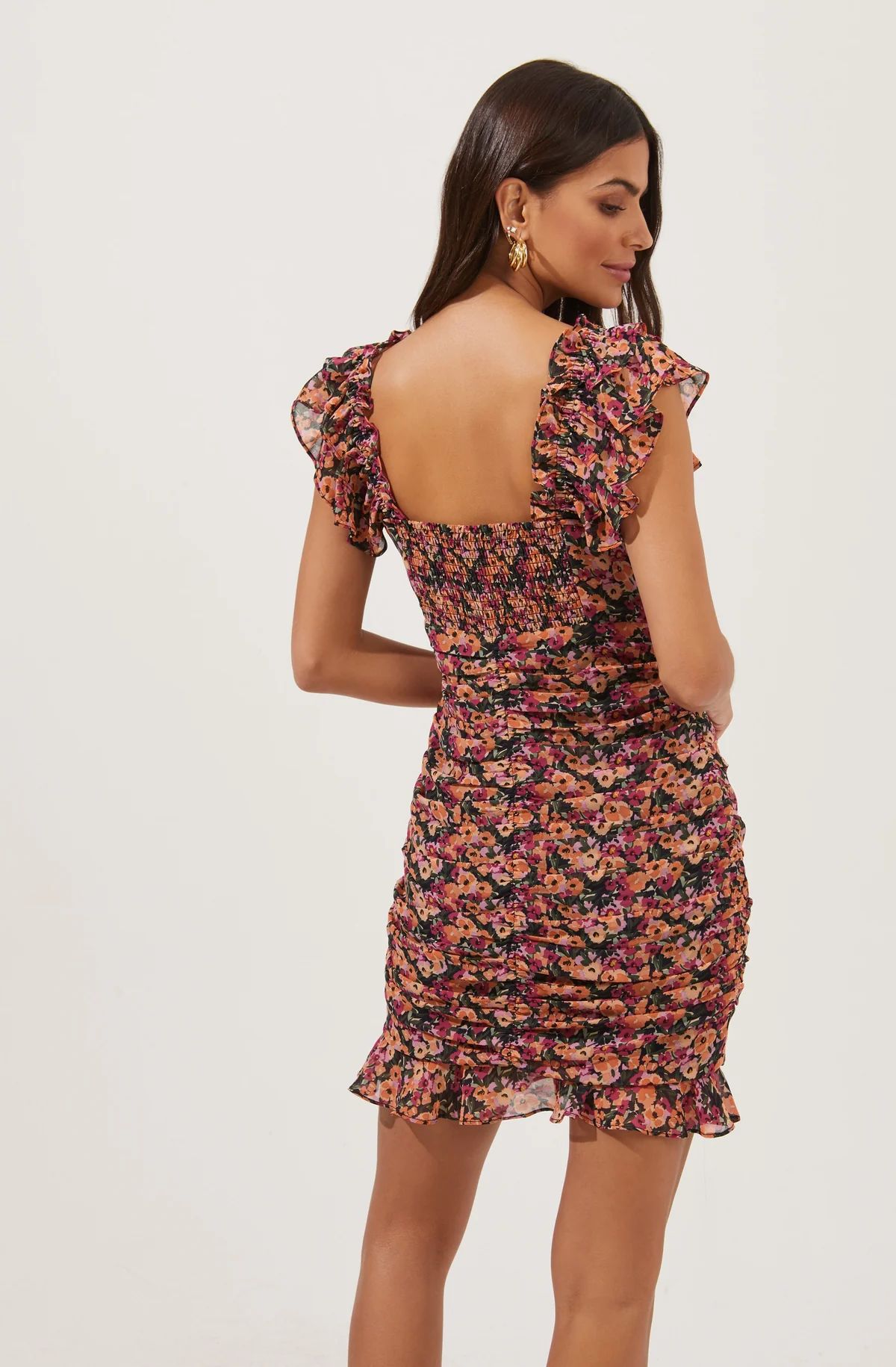 Multi Ruffle Ruched Dress | ASTR The Label (US)
