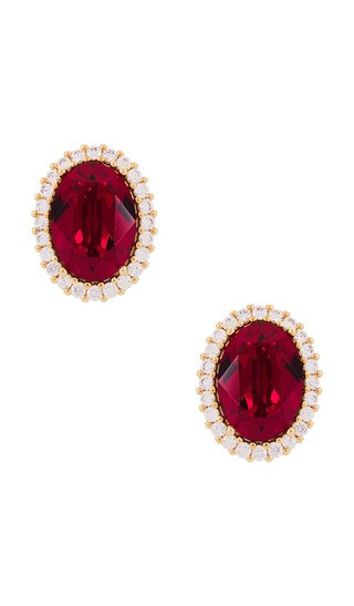 Omega Clasp Oval Stud in Red & Gold | Revolve Clothing (Global)