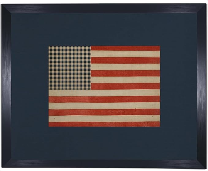 Preppy American Flag Framed Canvas Wall Art Fourth of July USA Flag Art Print Rustic Americana Wa... | Amazon (US)