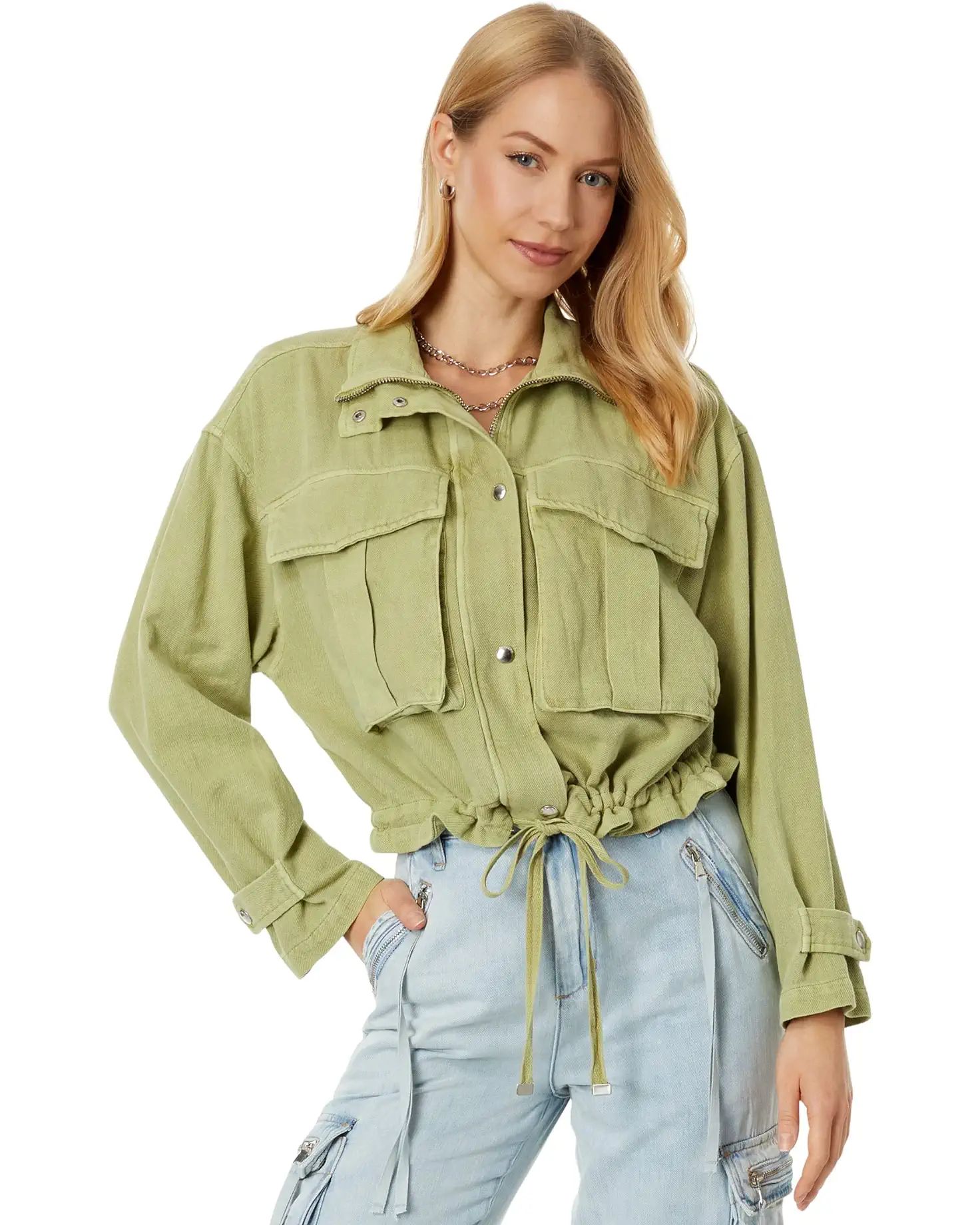 Blank NYC Linen Utility Jacket in Green Light | Zappos