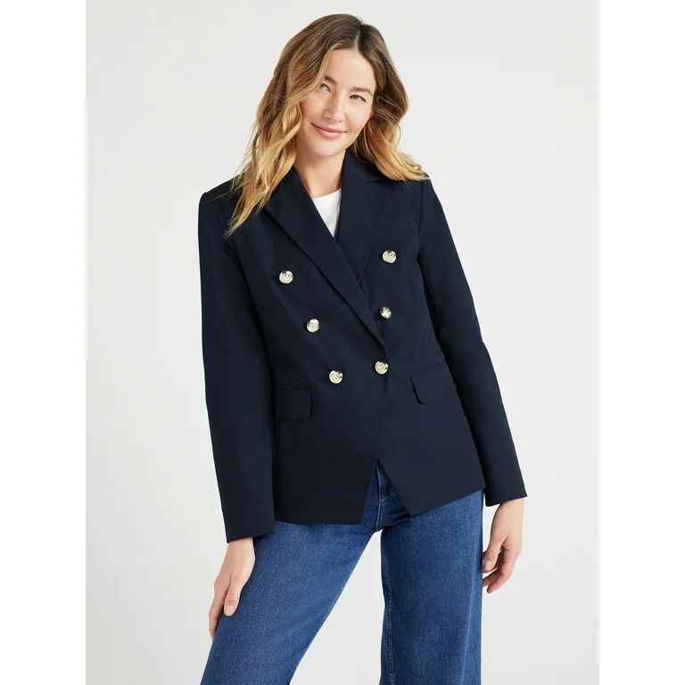 Free Assembly Women’s Double Breasted Blazer, Sizes XS-XXXL | Walmart (US)