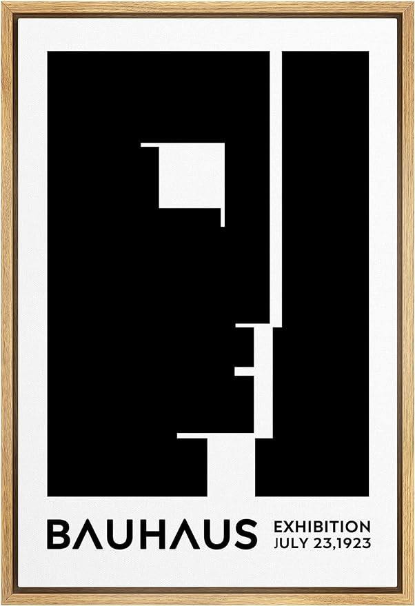 MUDECOR Framed Canvas Print Wall Art Bauhaus Geometric Art Deco Head Portrait Shapes Abstract Ill... | Amazon (US)
