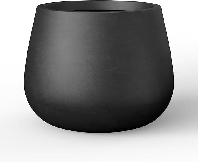 Kante Curva Series Planter, 10.2 Inch Round Concrete Flower Pot with Draiange Hole and Rubber Plu... | Amazon (US)