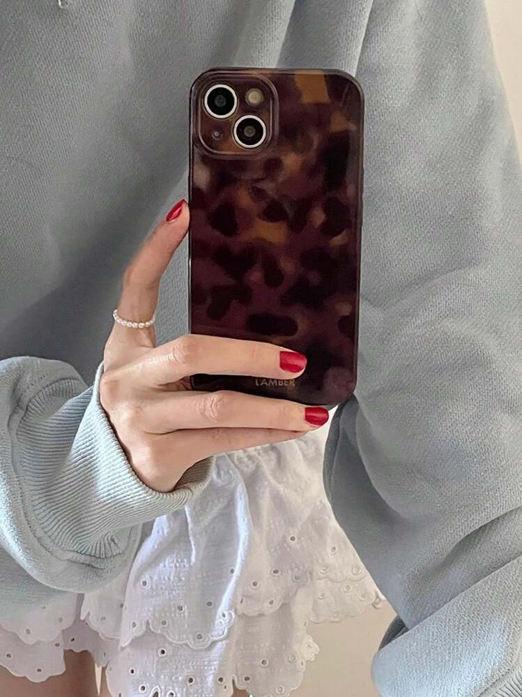 Apple Tortoise Phone Case Vintage Copper Rust Amber Color Phone Case Compatible With IPhone 16 Pr... | SHEIN