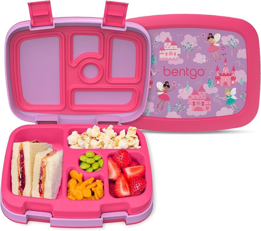 Bentgo Kids Prints Leak-Proof, 5-Compartment Bento-Style Kids Lunch Box - Ideal Portion Sizes for... | Amazon (US)