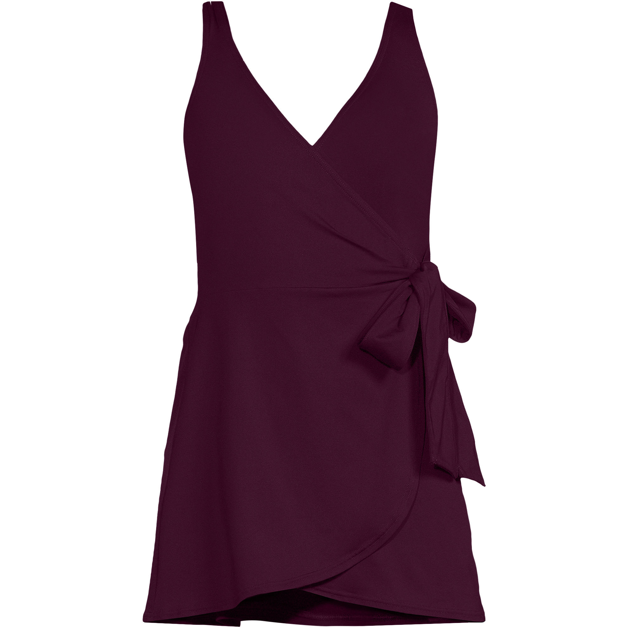Women's Plus Size Side Tie Mini Swim Dress Swimsuit | Lands' End (US)