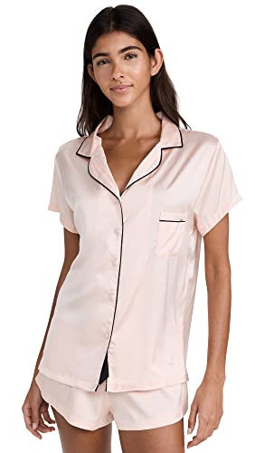 Bluebella Women's Lingerie Women's Abigail Shirt and Short Sleepwear, Pink, M | Amazon (US)