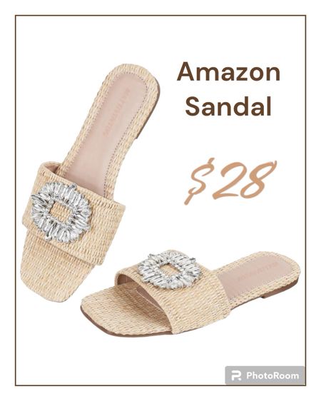 Amazon sandal with raffia and bling embellishments. Love these under $30.00

#LTKshoecrush #LTKfindsunder50