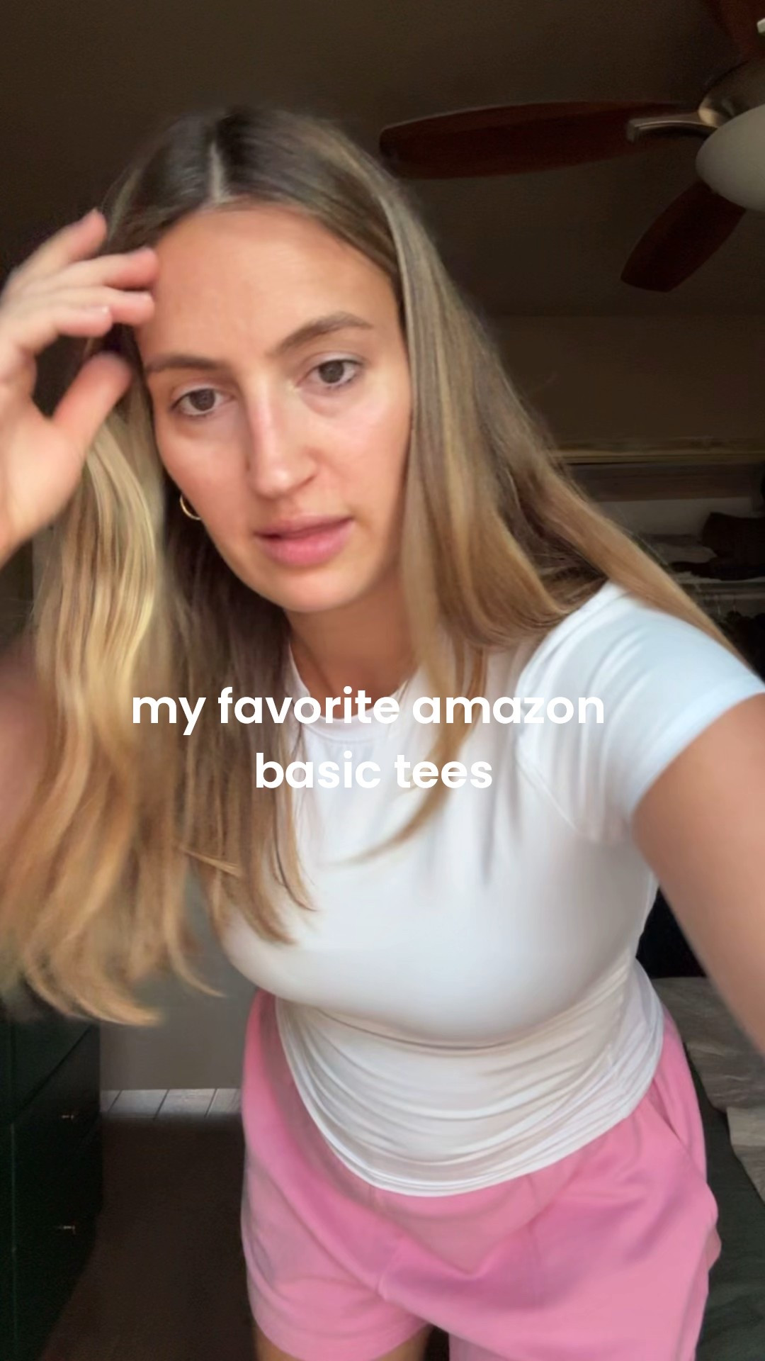 My FAVORITE Amazon basic tees! Thick seamless fabric, wearing a medium, not see through - I love both the long and cropped version! Stretchy and compression fabric, sooo good! 

#LTKFindsUnder50 #LTKStyleTip