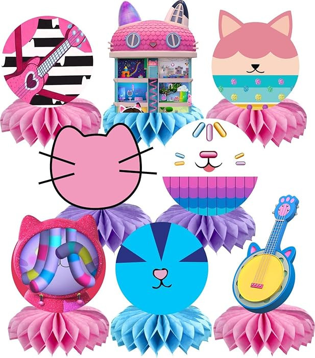 8Pcs G-B Honeycomb Table Centerpiece,Birthday Party Supplies Table Decorations for Party Decorati... | Amazon (US)