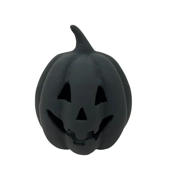 Halloween Black Pumpkin Paper Mache, 8 in, by Way to Celebrate, Table Decoration | Walmart (US)