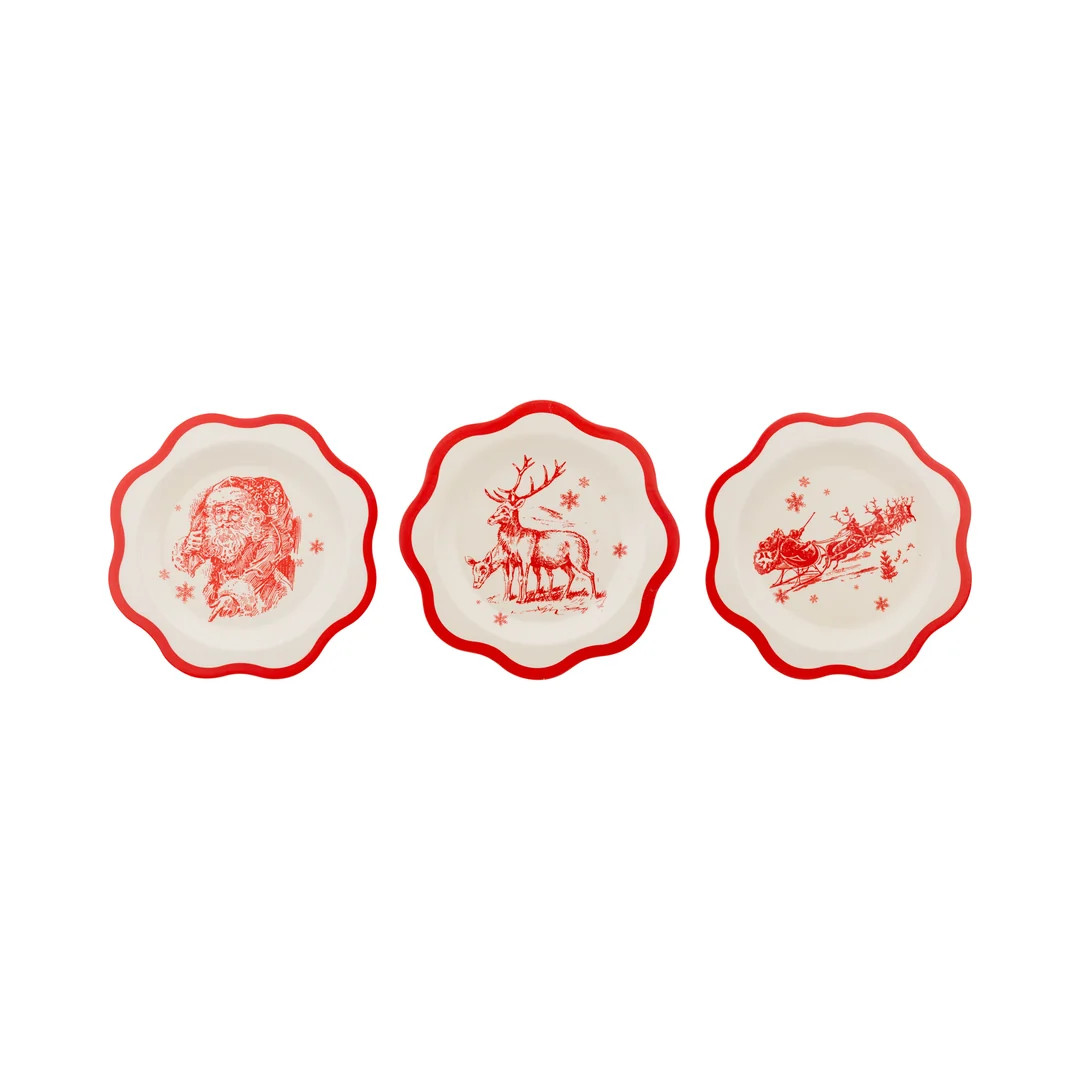 Red Vintage Art Bamboo Plate - Set of 3 | My Mind's Eye