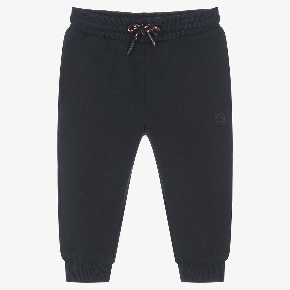 Boys Navy Blue Cotton Joggers | Childrensalon