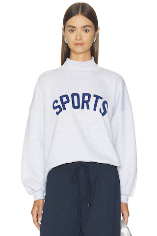 Sunny Somewhere Navy Sports Mockneck Sweater in Grey. - size M | Revolve Clothing (Global)