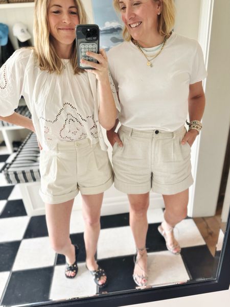 Two great pleated shorts from J. Crew for summer. The pleated look is everywhere and we are here for it! 

Laura (left) is in a chino with some stretch. She rolled them up herself (2x) as the length is longer. Run tts. Laura is in a 2 here. 

Allison (right) in a linen blend short. These run tts. Allison wearing a size 8. 

Trouser shorts
JCrew shorts

#LTKSaleAlert #LTKOver40 #LTKSeasonal