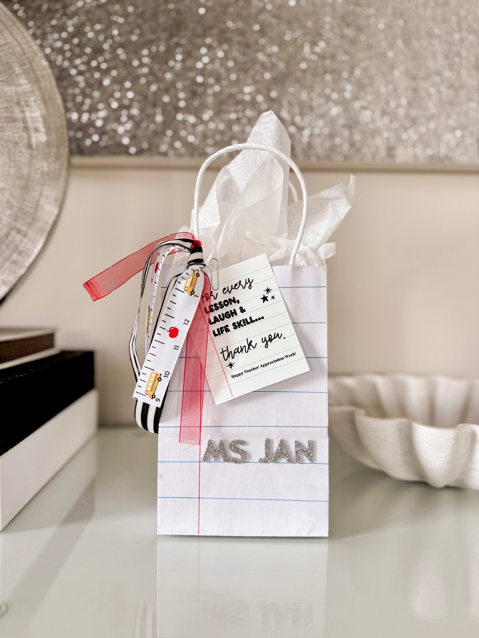 Here’s a super easy way to dress up plain gift bags for Teacher Appreciation Week - turn them into notepads! I shared this idea last year and loved seeing so many of you recreate it. It only takes a few minutes, but adds the cutest, most thoughtful touch. Even if you’re putting it together last-minute…no one has to know! 

#LTKFamily #LTKKids #LTKGiftGuide
