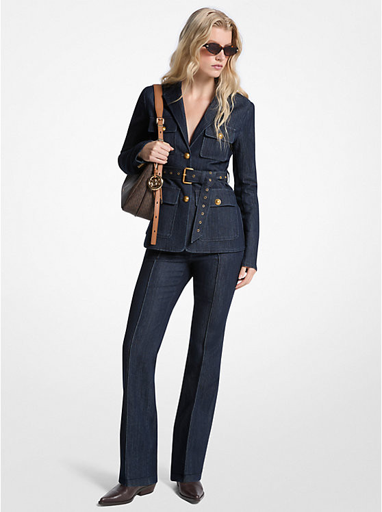 Belted Denim Blazer | Michael Kors US