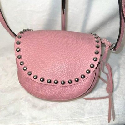 Rebecca Minkoff Studded Crossbody Saddle Bag Guava Pink Women's Handbag | eBay AU