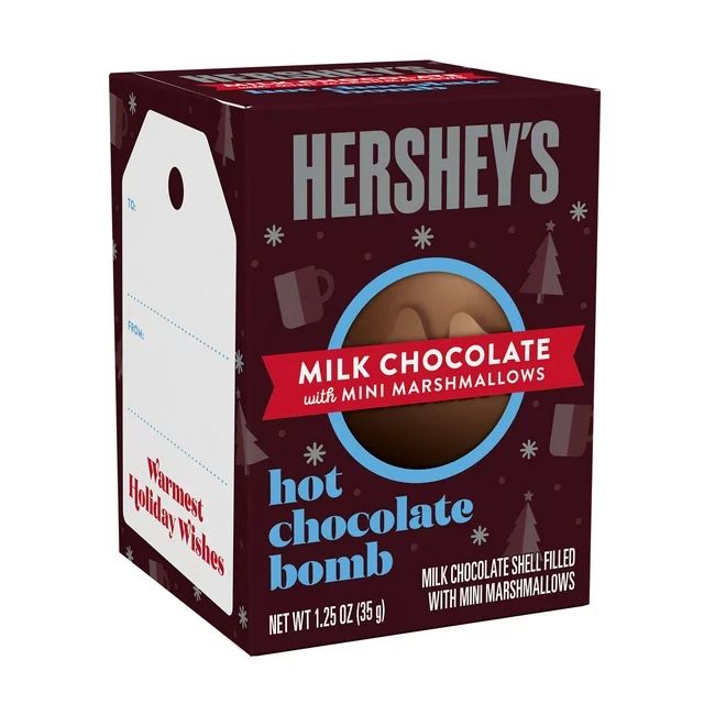Hershey's Milk Chocolate Mini Marshmallows Hot Chocolate Bomb Christmas Candy, Gift Box 1.25 oz | Walmart (US)