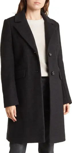 Reefer Notch Collar Wool Blend Coat | Nordstrom Rack