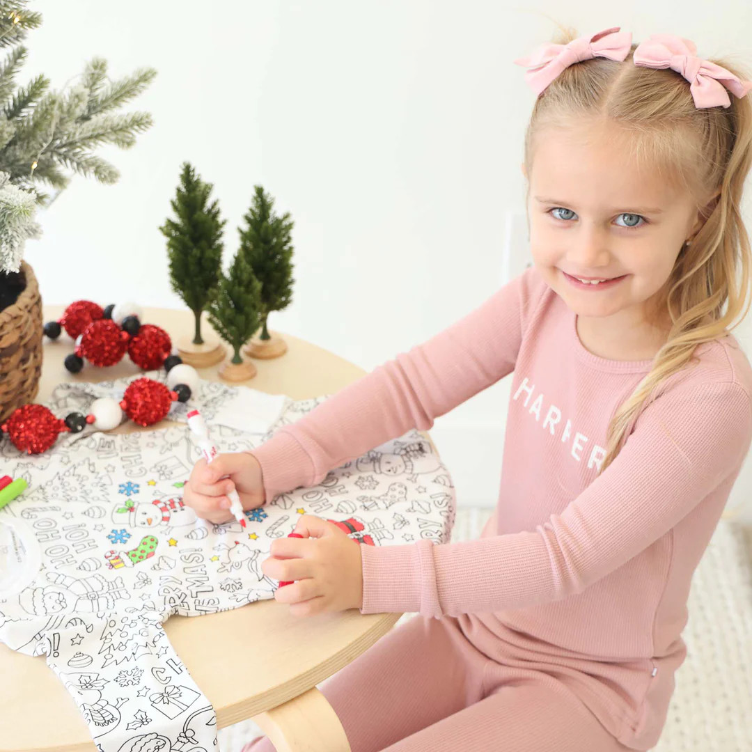 Colorable Two Piece Pajama Set | Christmas Morning | Caden Lane