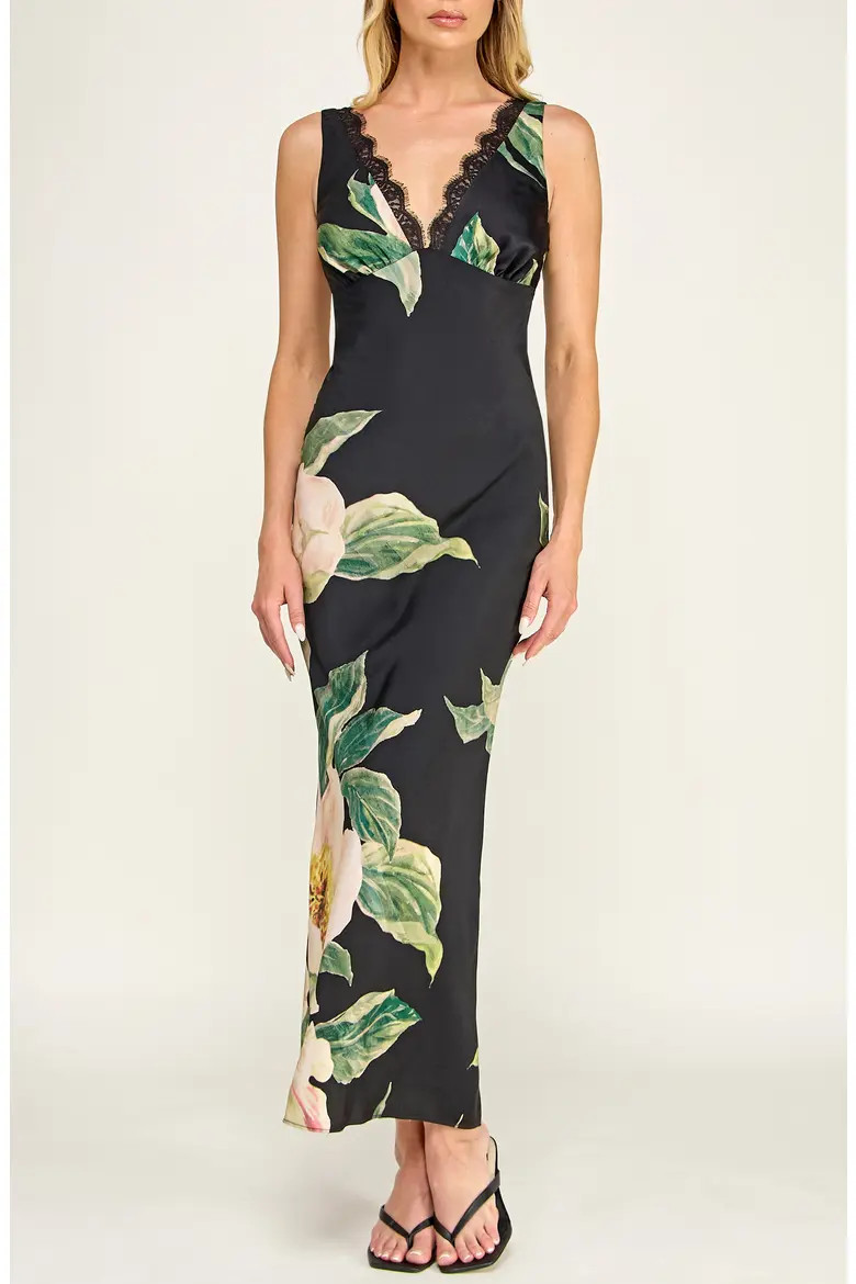 Bias Cut Floral Satin Dress (Women) | Nordstrom | Nordstrom