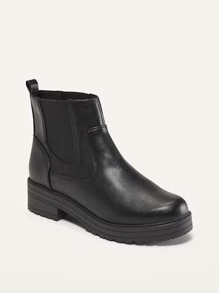 Faux-Leather Chelsea Boots For Women | Old Navy (US)