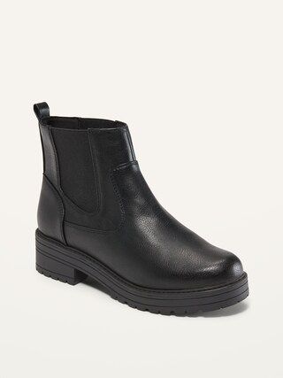 Faux-Leather Chelsea Boots For Women | Old Navy (US)