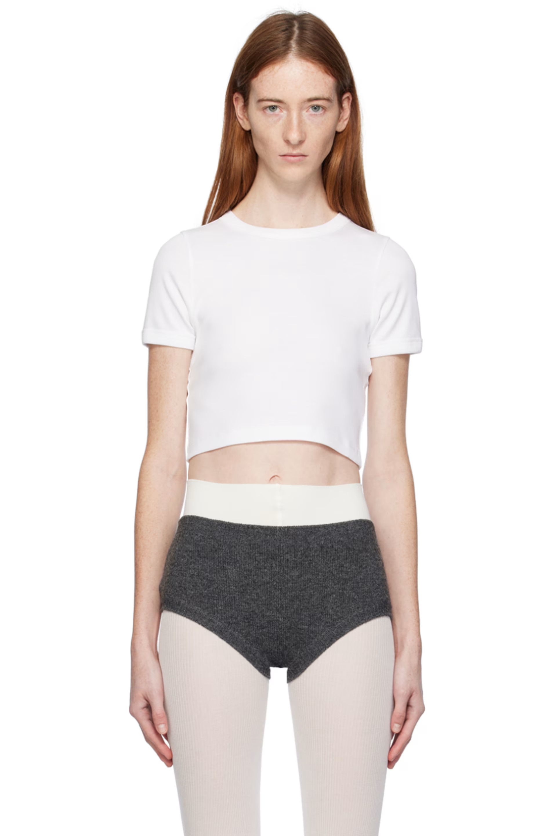 FLORE FLORE - White Car Crop T-Shirt | SSENSE