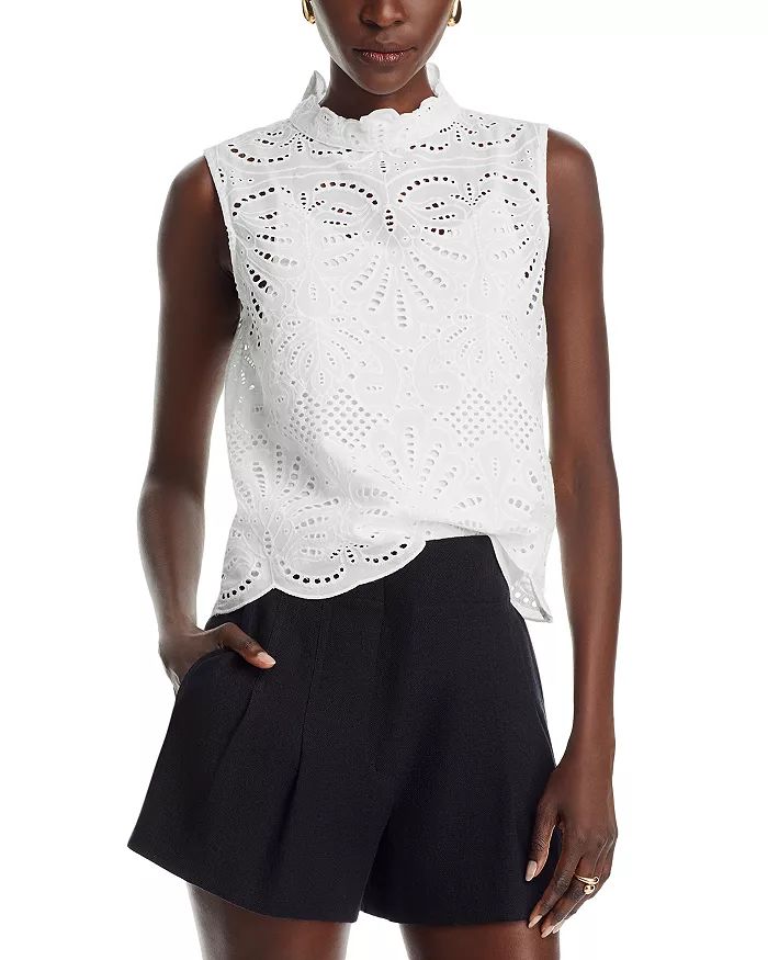 AQUA Lace Mock Neck Sleeveless Top - Exclusive Women - Bloomingdale's | Bloomingdale's (US)