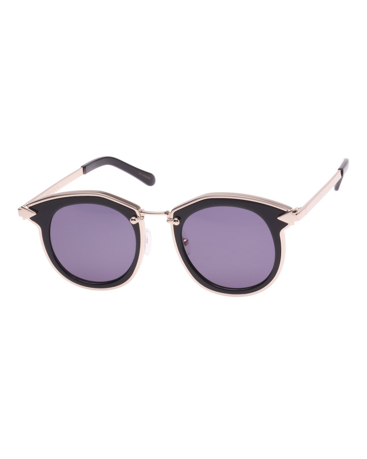 Bounty Two-Tone Round Sunglasses, Black | Neiman Marcus