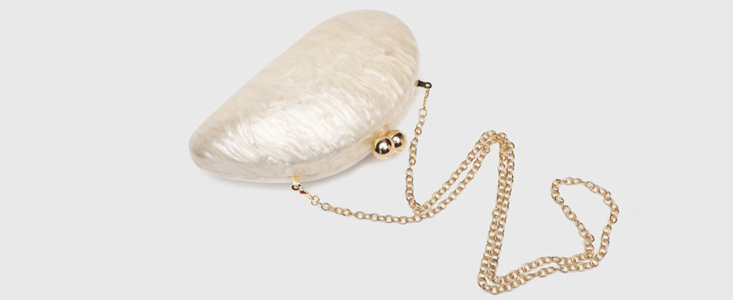 Acrylic Shell Shaped Bag Luxury Marble Clutch Evening Purses for Women Glitter Handbag for Weddin... | Amazon (US)