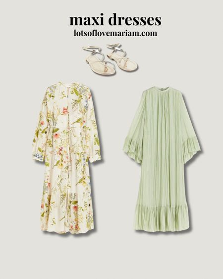 I had these two maxi dresses ordered a few days ago and OMG you guys they are SO BEAUTIFUL! Even more beautiful in real life! So flowy and oversized perfect for that modest and oversized look! The green dress is true to size and with the floral dress I highly recommend you size down. And the gold sandals are so comfortable and look gorgeous with these two dresses 😍

#LTKstyletip #LTKeurope #LTKSeasonal