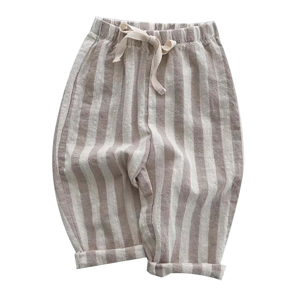 Boys' Cotton Linen Harem Bloomers Pants for Baby Toddler Striped Bloomer Elastic Basic Harem Pant... | Amazon (US)