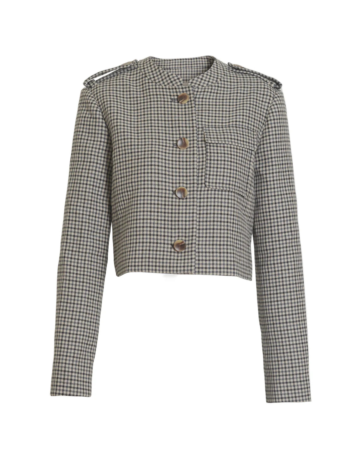 Kerrin Jacket in Dark Khaki & Maritime Blue Multi | Over The Moon