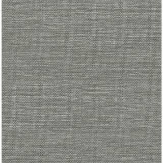 Malin Grey Faux Grasscloth Paper Textured Non-Pasted Wallpaper Roll | The Home Depot
