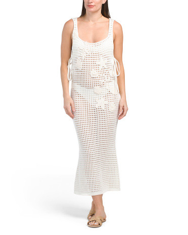 Mesh Stitch Cover-up Dress With Seashell Crochet | TJ Maxx