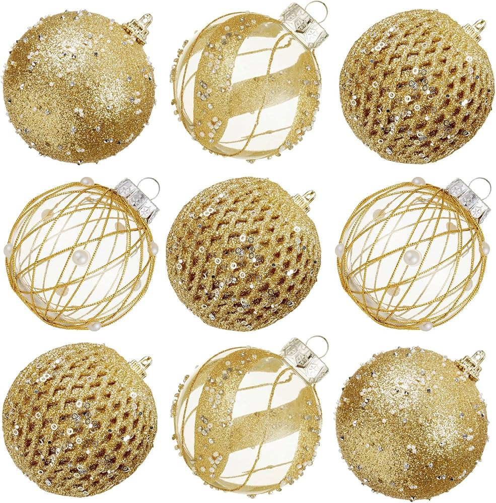 80mm/3.15" Christmas Ball Ornaments - 9pcs Large Shatterproof Foam Christmas Tree Decorations, Cl... | Amazon (US)